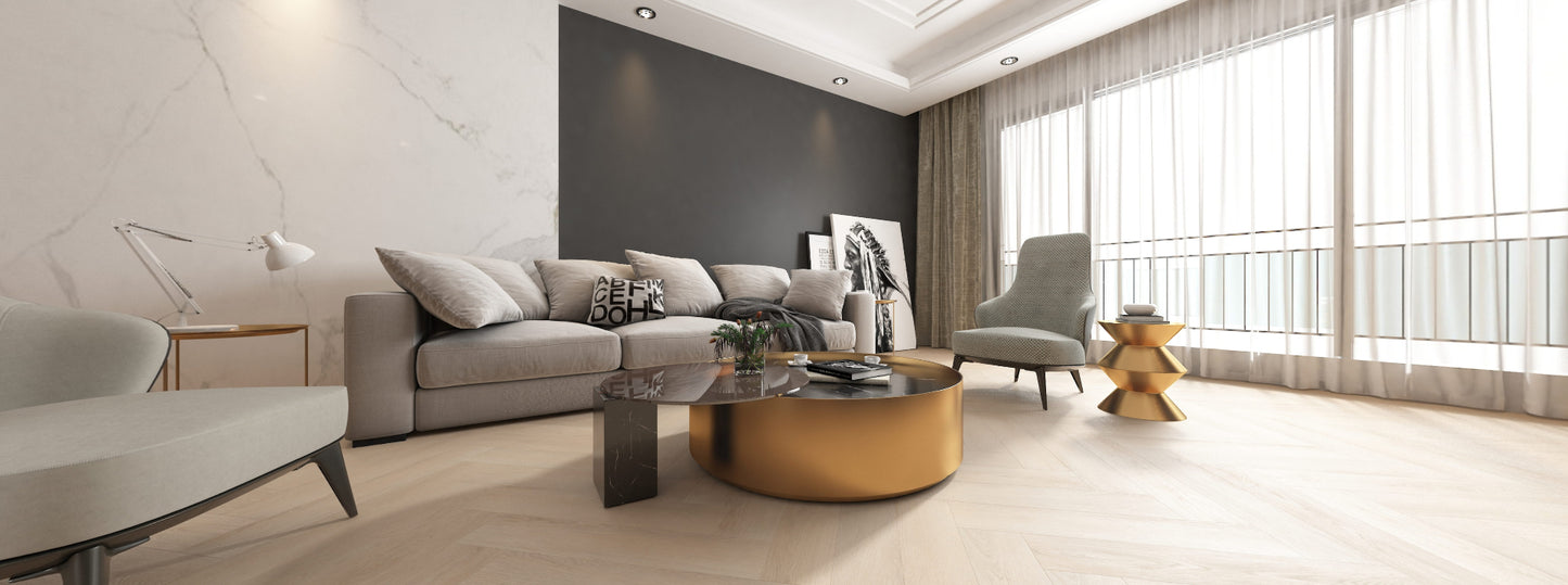 Slate Oak Herringbone PVC click - PURE