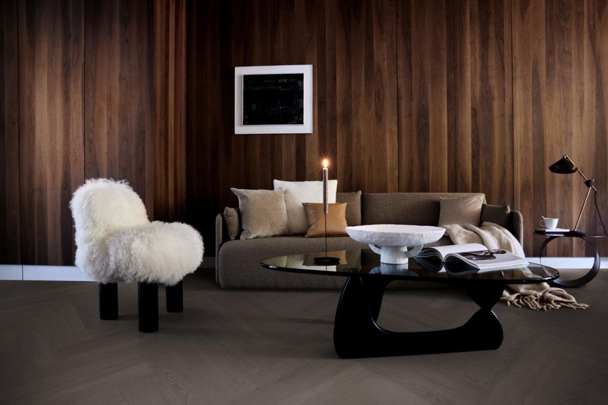 Herringbone Charcoal click PVC