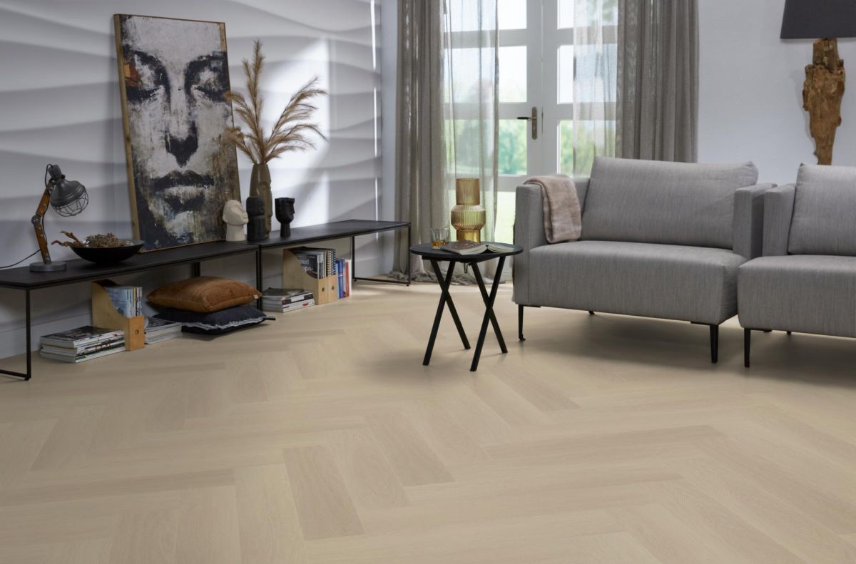 Yup Fulham herringbone Beige click PVC