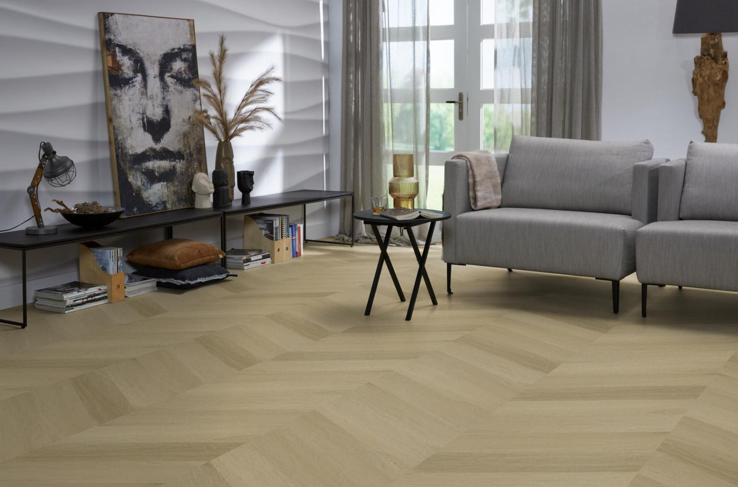 YUP Fulham Chevron Warm Oak plak PVC