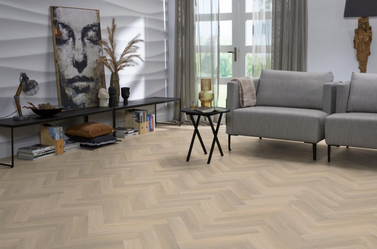 Yup Herringbone Beige plak PVC small