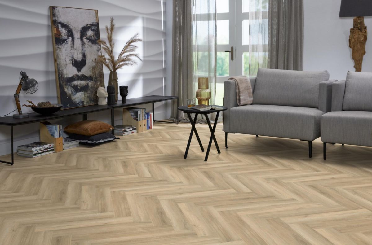 Yup Herringbone Beige click PVC