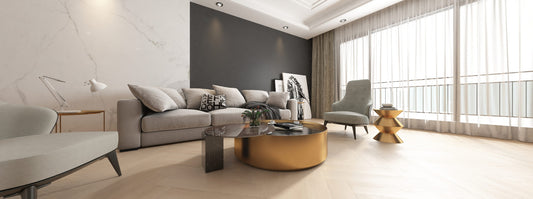 Visgraat click PVC is verkrijgbaar in verschillende houttinten en texturen, die de natuurlijke uitstraling van echt hout nabootsen.